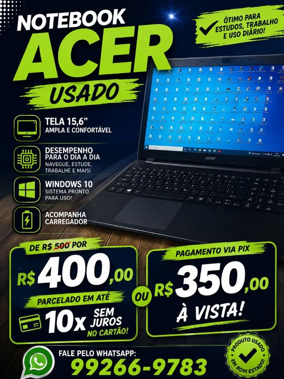Notebook Acer usado