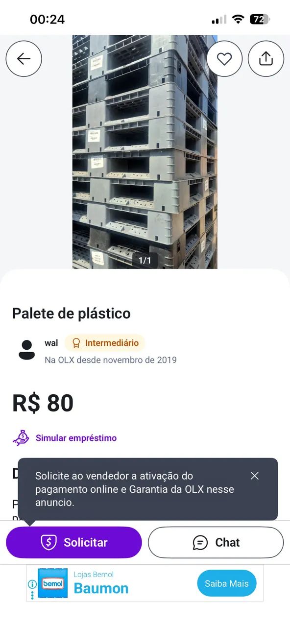 Paletes a 20 reais 