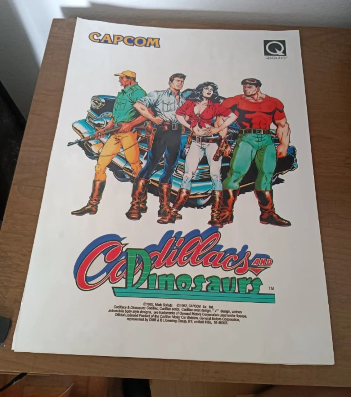 Primeiro material de divulgação Cadillacs and Dinosaurs original CAPCOM 1992