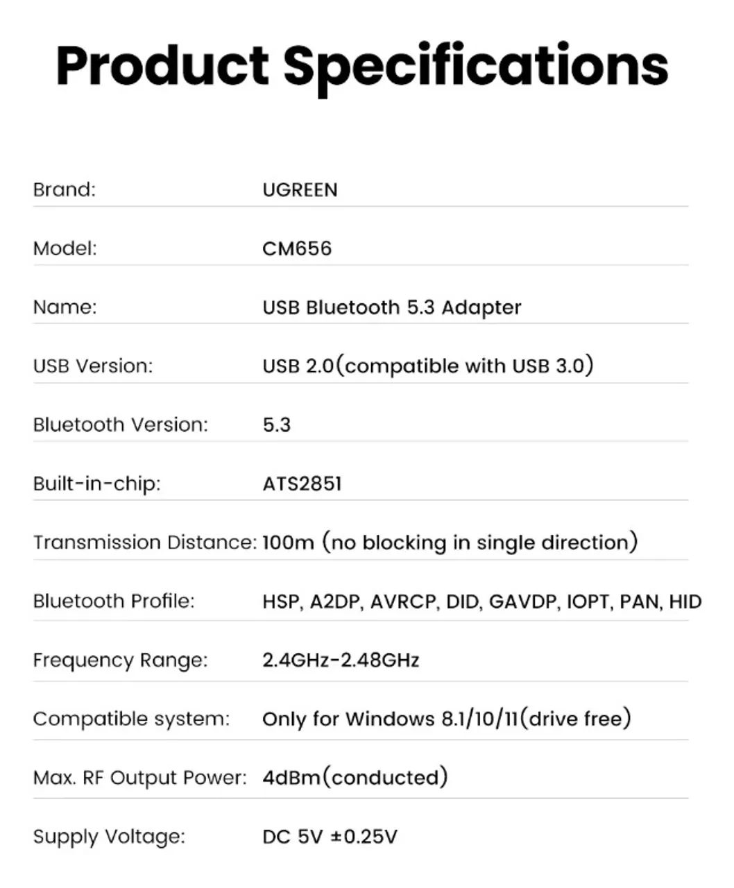 Adaptador Bluetooth 5.4 Ugreen C/ Antena Até 120m E 5 Dispositivos - Foto 5
