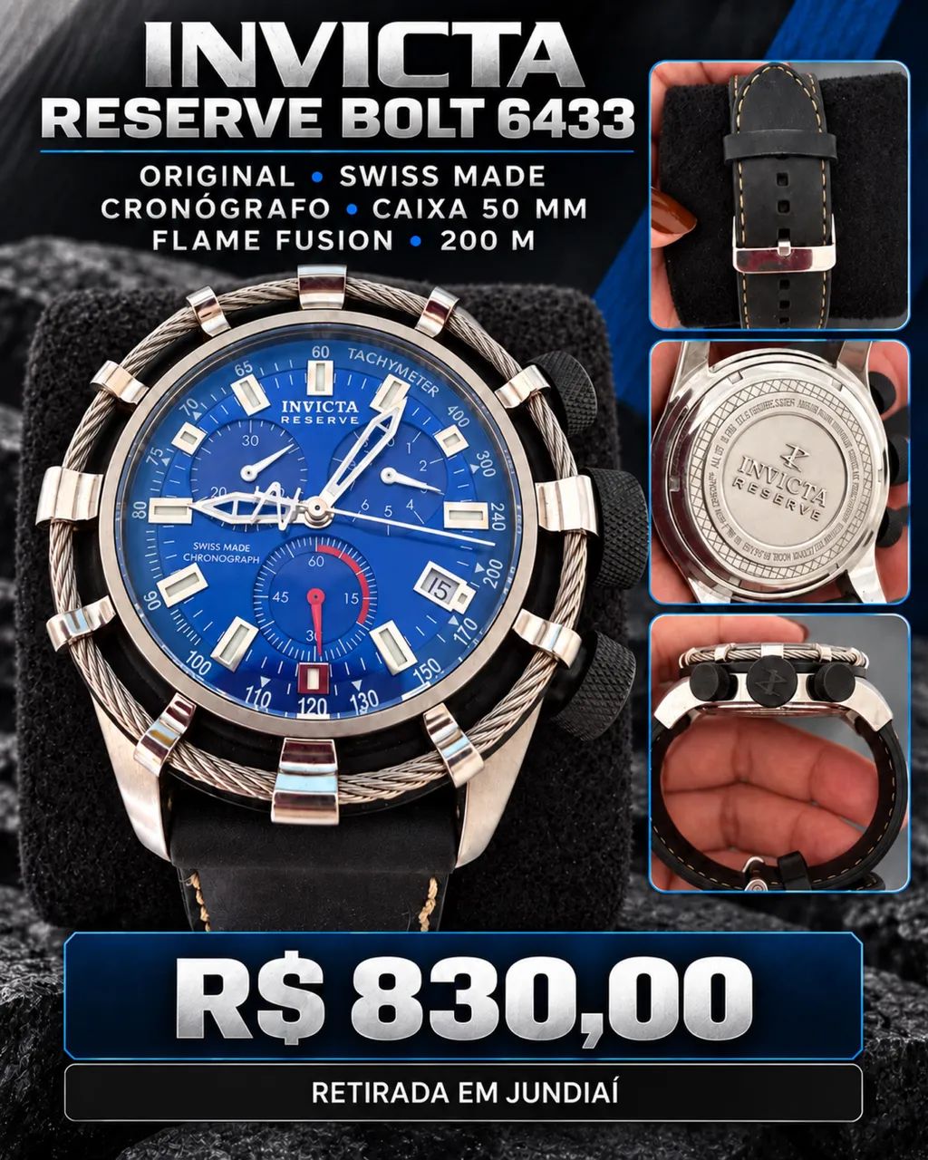 Relógio Invicta Reserve Bolt 6433 Original Swiss Made - Acessórios