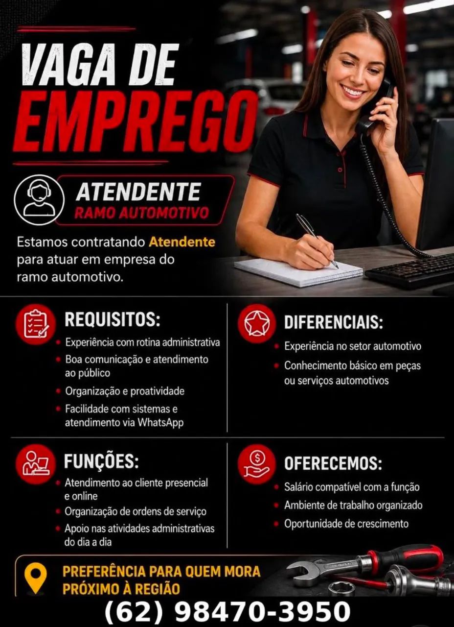 Contrata-se atendente