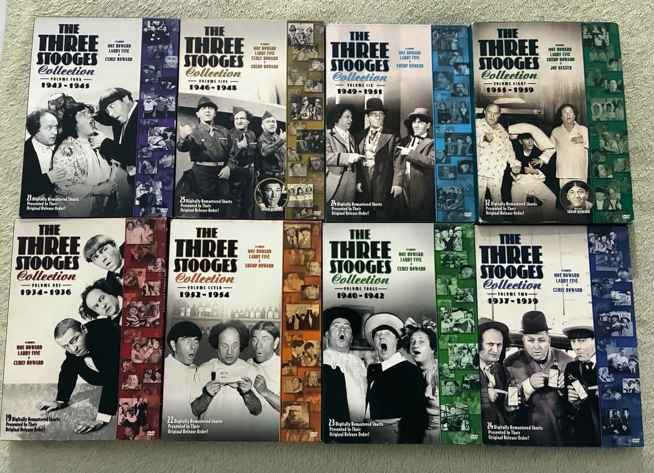 Coleção Três Patetas curta metragens 1934 a 1959 - 17 DVDs (Importado região 1)