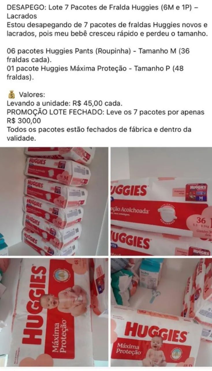 Fraldas super baratas 