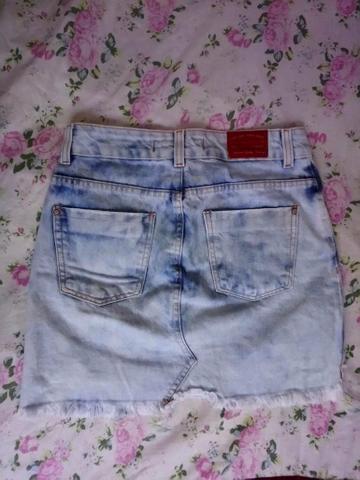 Bazar - Saia Jeans Feminina (número 34) - Foto 2