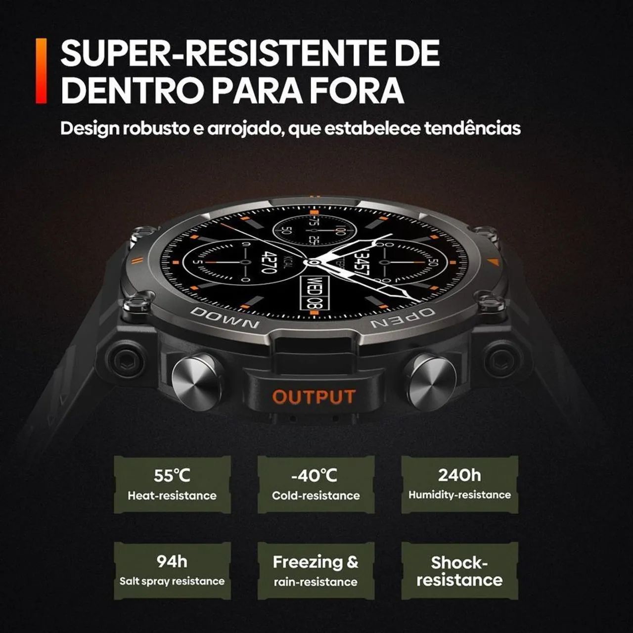 Smartwatch Zeblaze Vibe 8/Certificação Militar IP69 á prova de água/Tela Amoled Ultra HD - Foto 4