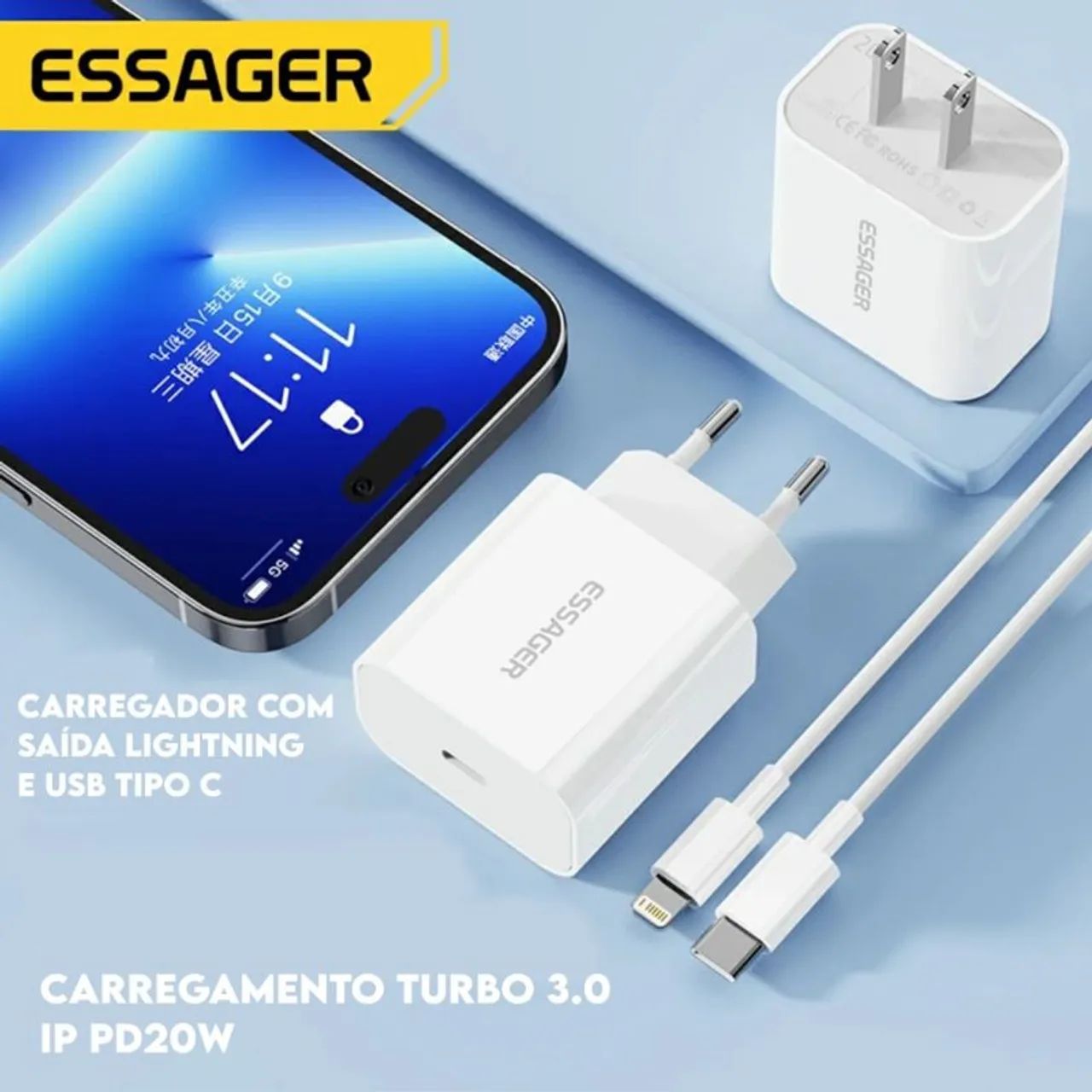 Essager-Carregadores 20W + Cabo de 1 m - Foto 3