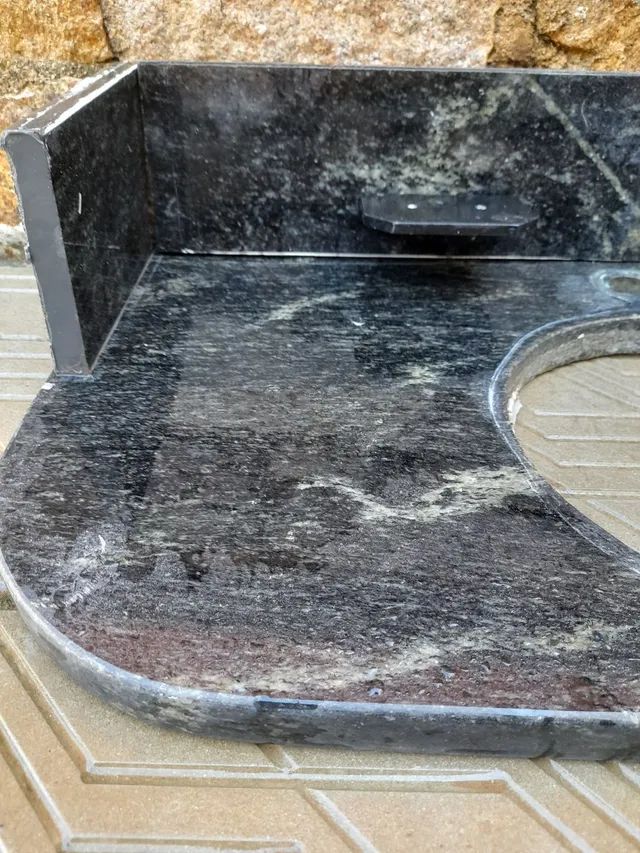 Bancada para banheiro ou lavatório em granito preto  - Foto 4