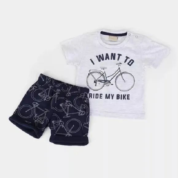 Conjunto Bebê Infantil Menino Verão Milon Bicicleta