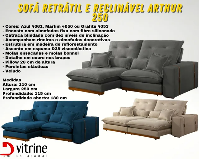 Sifa retrátil e reclinável Arthur disponivel