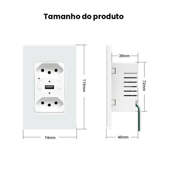 Tomada Dupla Wifi Tuya Inteligente, Compatível com Alexa - Foto 4