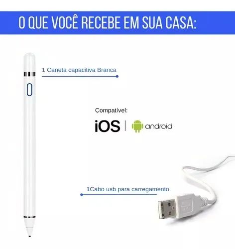 Caneta Touch Pencil Stylus Universal para Tablet Celular IOS - Loja Natan Abreu  - Foto 2