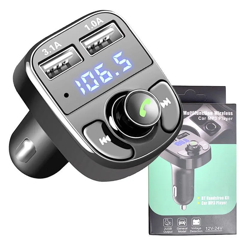 Transmissor fm veicular adaptador bluetooth radio carro