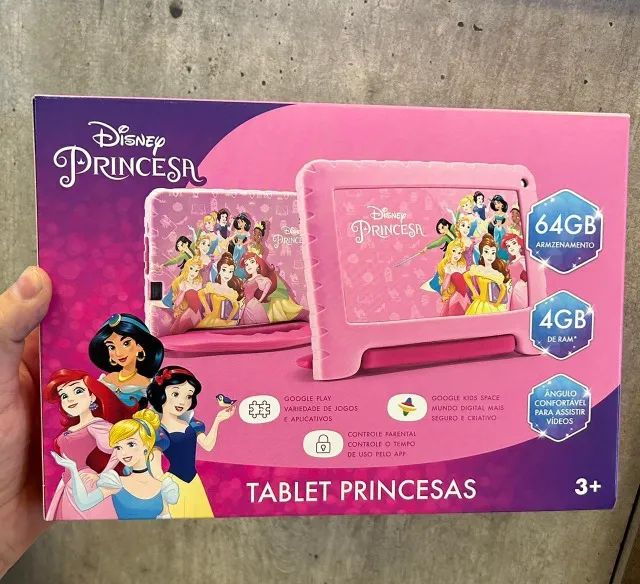 Lacrado Tablet Infantil Princesas 64Gb+4Gb Android 8.1 Oreo Multilaser - Rosa