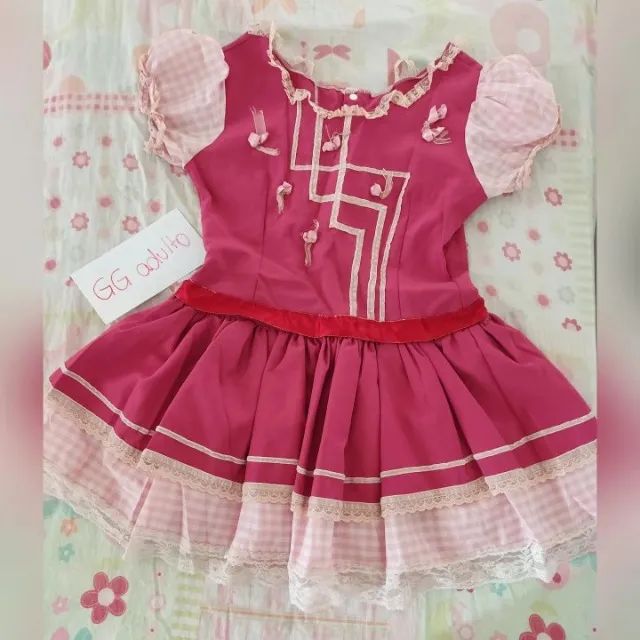 vestido de festa junina adulto simples GG