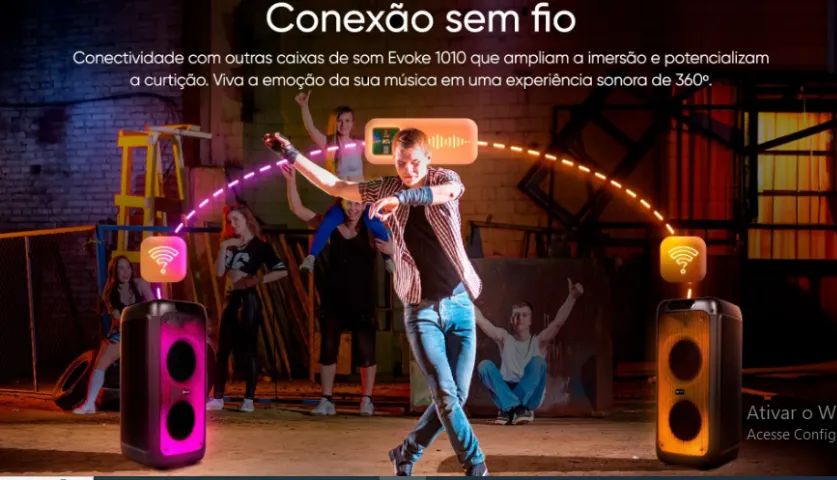 caixa de som bluetooth evoke 1010 lacrada e com garantia - Foto 4