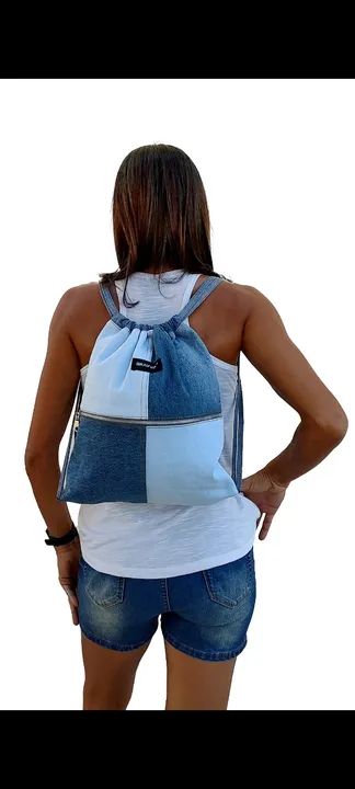 Mochila Jeans Trabalho, Passeio, Esporte combina com tudo - Foto 3
