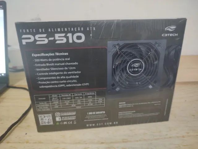 Fonte de Alimentação Gamer 500w C3TECH NOVO LACRADO FRETE GRÁTIS PARA MACEIÓ - Foto 2