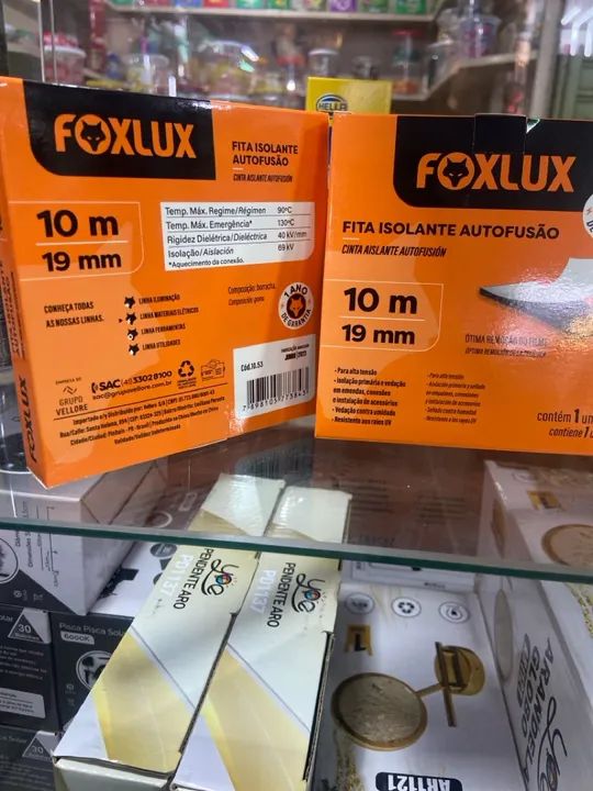 Fita Isolante Autofusão Foxlux 10m 19mm matéria Construção 