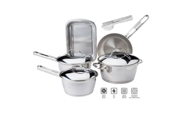 Conjunto Panelas Tramontina Tampa Inox, Fundo Triplo Com Assadeira 06pcs
