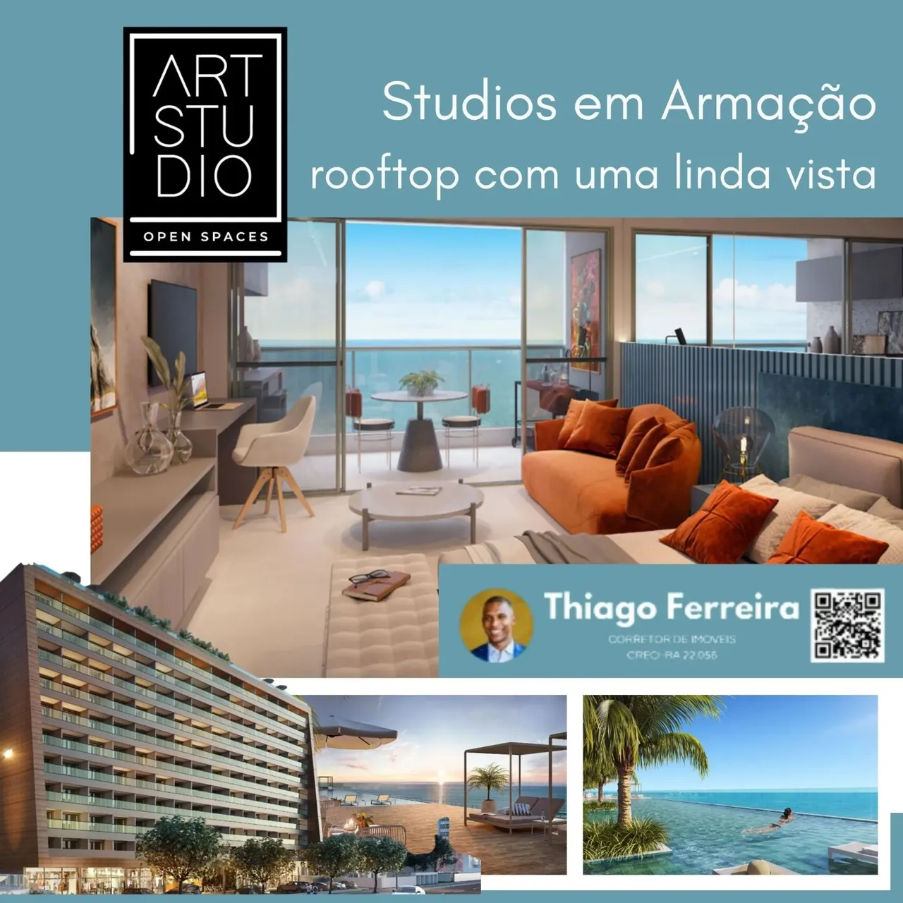 Art Studio, 1 Quarto, Distribuído Em 36M² E Vagas Rotativas Na Armação. MLVBEH