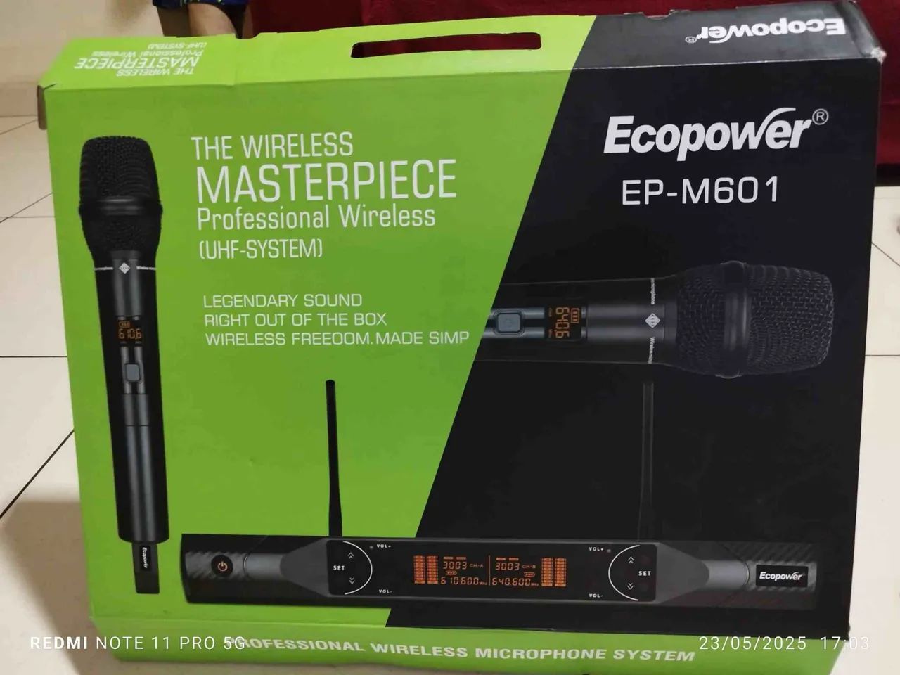 Microfone Profissional sem Fio DUPLO ECOPOWER EP-M601