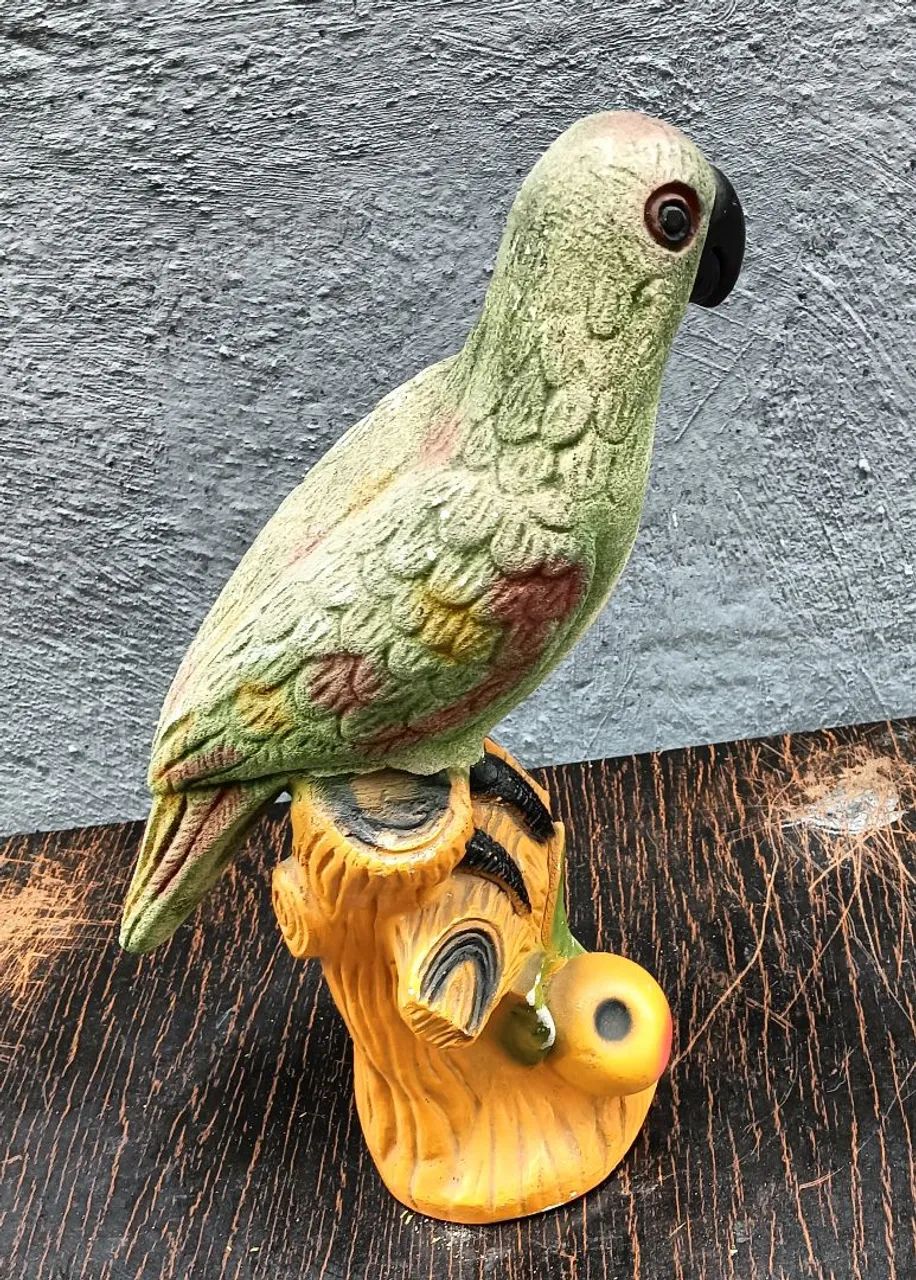 ESCULTURA PAPAGAIO *ANOS 50* GESSO 34 x 20 x 13 PINTADO A MÃO- VINTAGE! - Foto 5