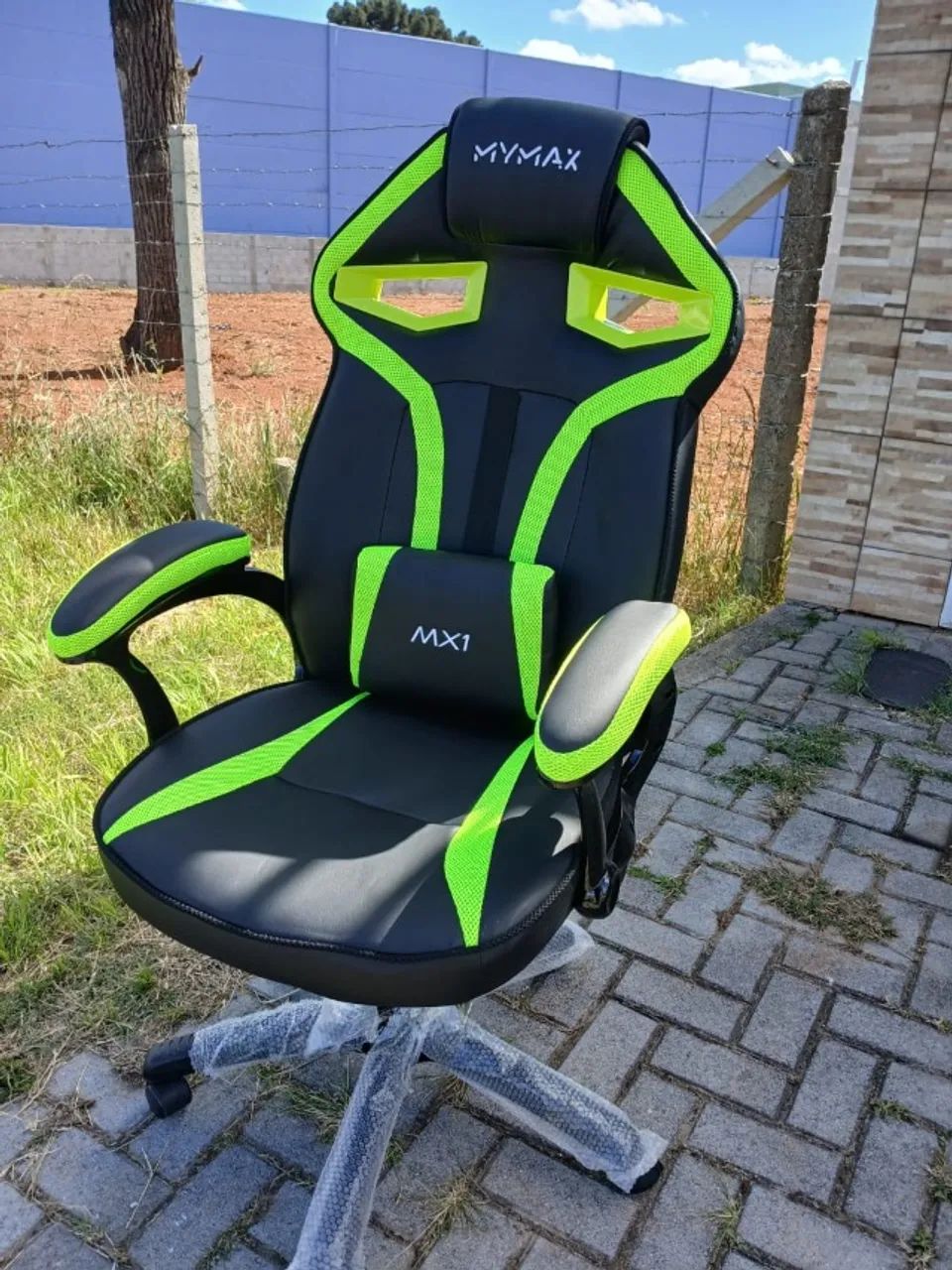 Cadeira gamer mx1 verde nova muito bonita e confortavél