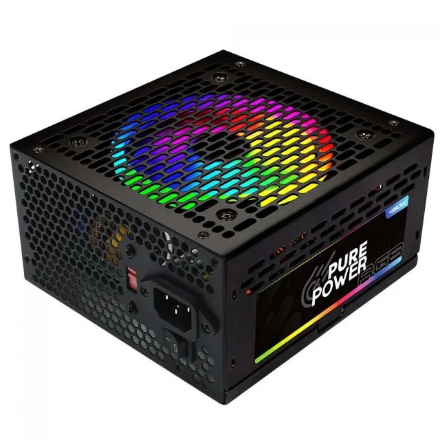 Fonte Pure Power, 450 Watts Reais, RGB, Nova, Lacrada