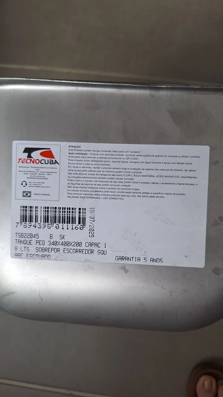 Tanque de inox escovado 34x40 - Foto 2