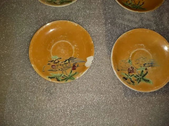 Conjunto chá antigo porcelana casca de ovo64551703574017123