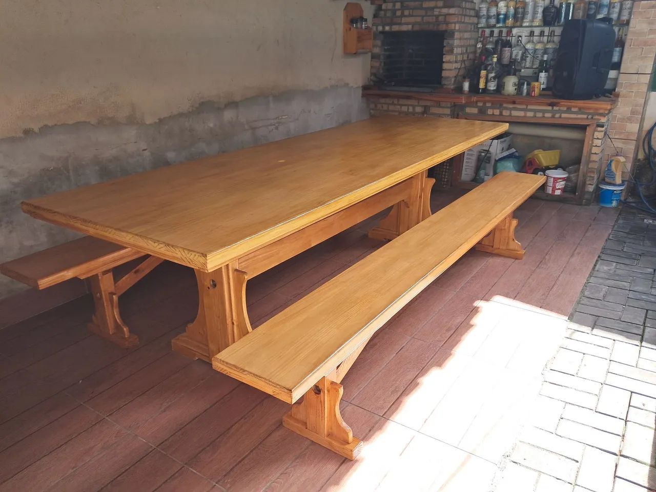 Mesa de Jantar Rústica em Madeira Maciça - Foto 3