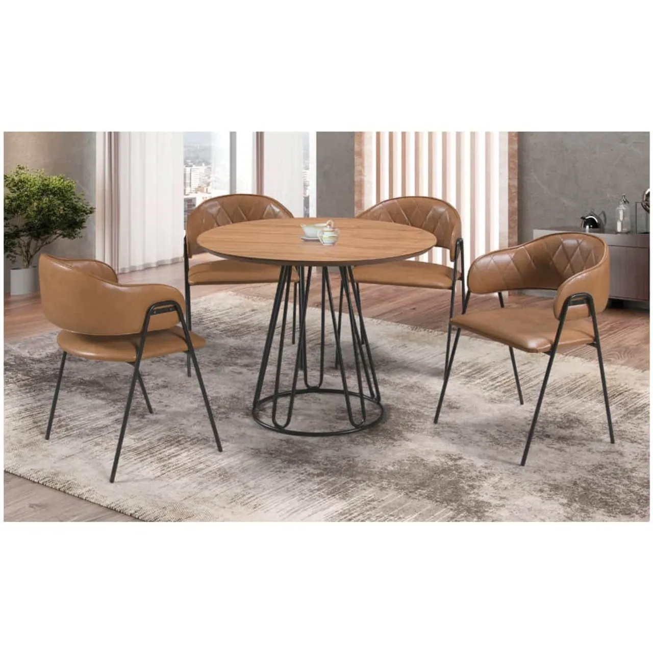 MESA RUBI COM CADEIRAS VENEZA - C&M DECOR gale