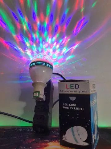 Lâmpada LED Giratória Colorida para Festa - Foto 2