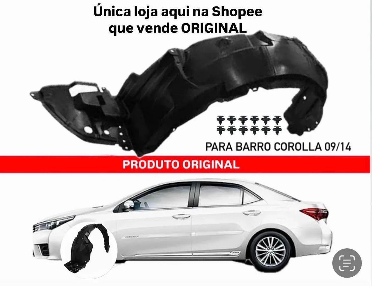 Para barro corolla 2009 10 11 até 2025 no padrão original 