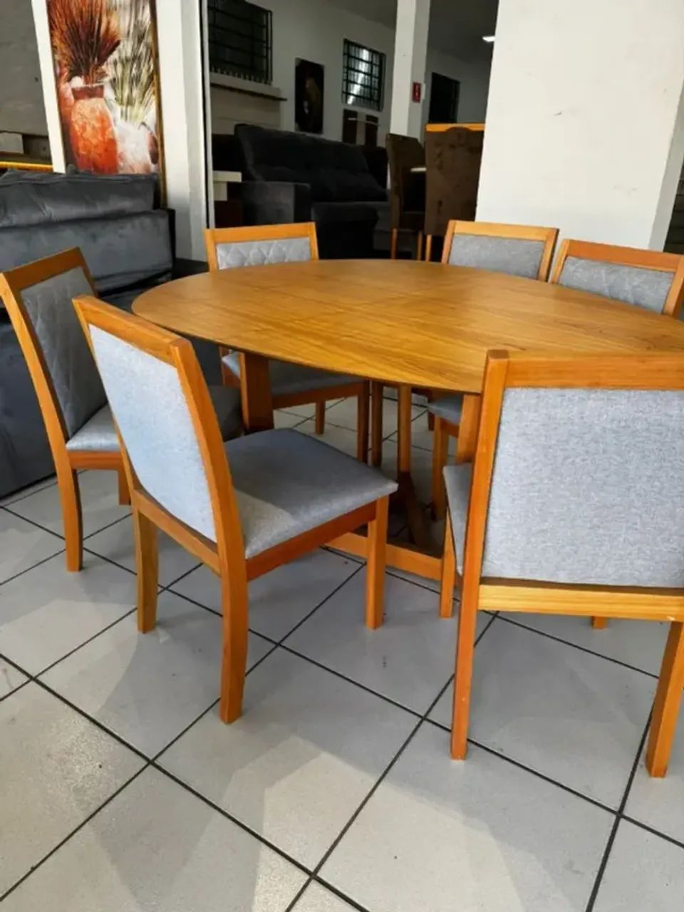 Mesa De Madeira Para Sala De Jantar 6 Cadeiras