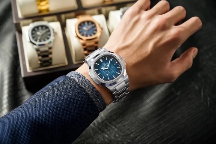 Relógio Paazomu Silver Blue Elegante C/ caixa + chave para ajuste de pulseira - Foto 5