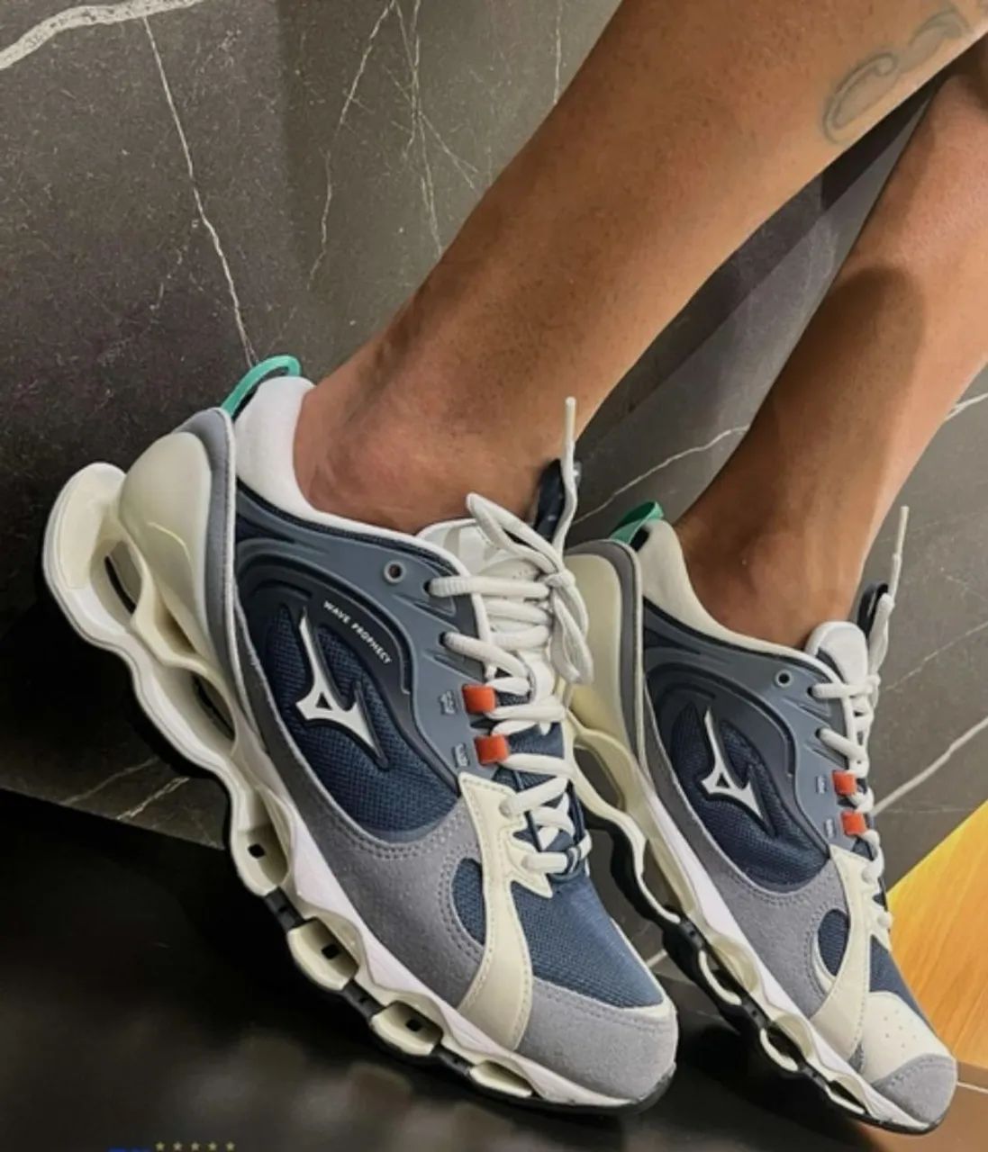 Tênis Mizuno Wave Prophecy beta2 - Azul e Bege - Foto 2