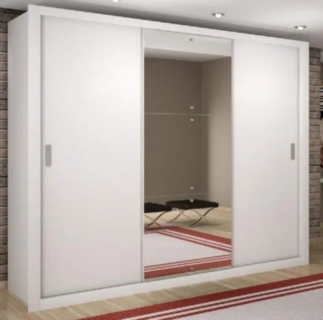 Guarda Roupa Casal 3 Portas 4 Gavetas com Espelho Novo Entregamos
