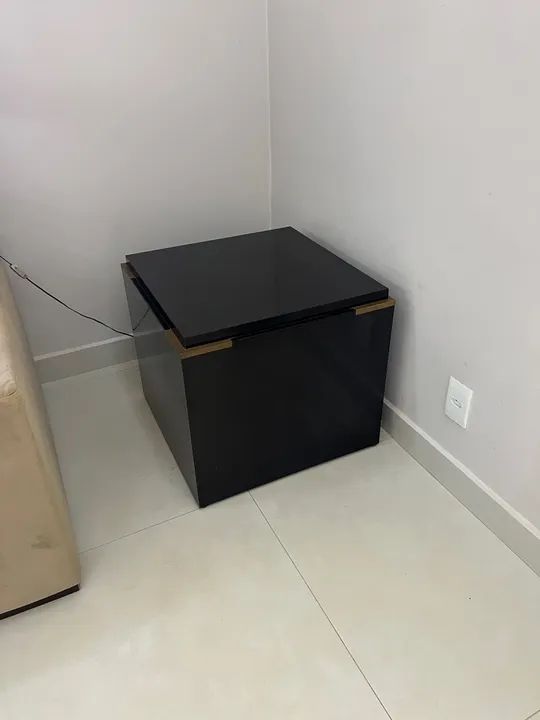 Mesa lateral Sofá preta - quadrada  - Foto 2