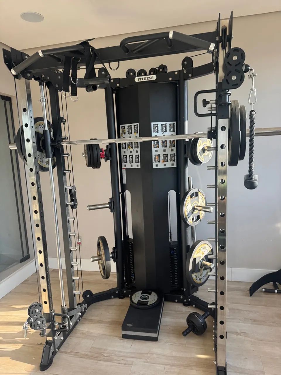 Smith Machine Multifuncional Profissional com anilhas - Foto 5