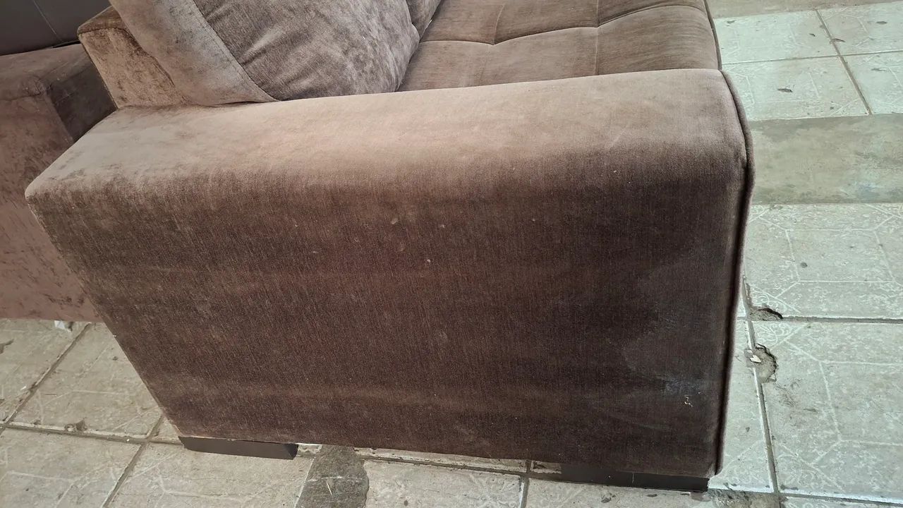 Sofá bipartido 2,70cm Marrom Confortável - Foto 5