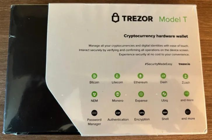 Trezor Model T Hardware Wallet Carteira Bitcoin & Stablecoins Lacrada - Foto 3