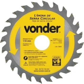 KIT DE LAMINA DE SERRA CIRCULAR VONDER C/3PCS 110X20X24