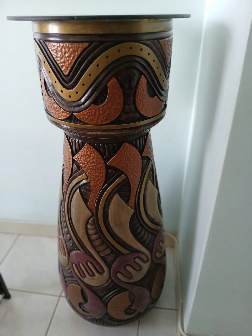 Vaso de cerâmica artesanal decorativo 90cm