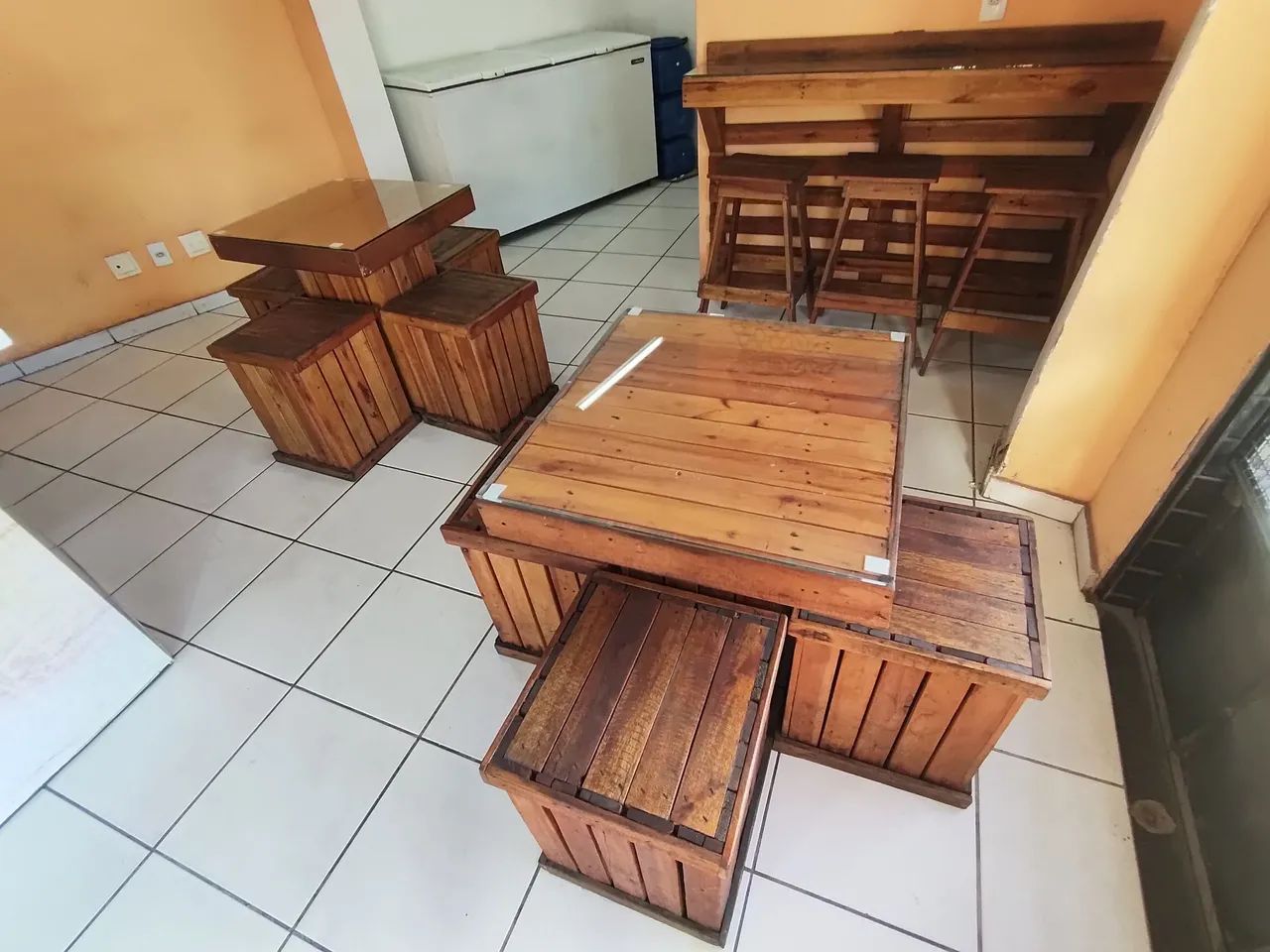 Conjunto mesa em pallet