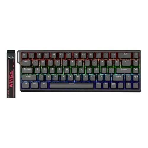 Teclado Magnético Aula WiN 68 HE Gamer switch gray wood magnetic