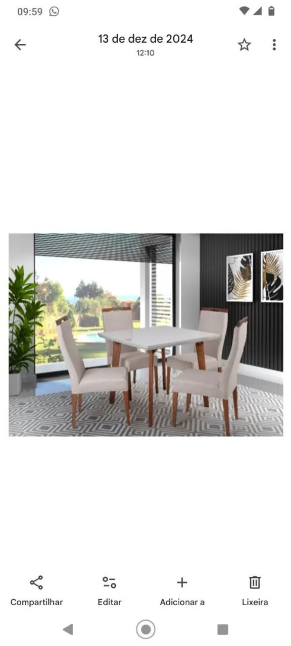 Mesa de jantar de quatro cadeiras 64311798211459121