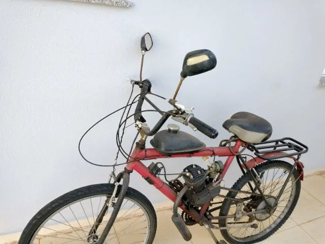 Bicicleta Motorizada Com Bagageiro Motor 80cc Ciclismo Barão