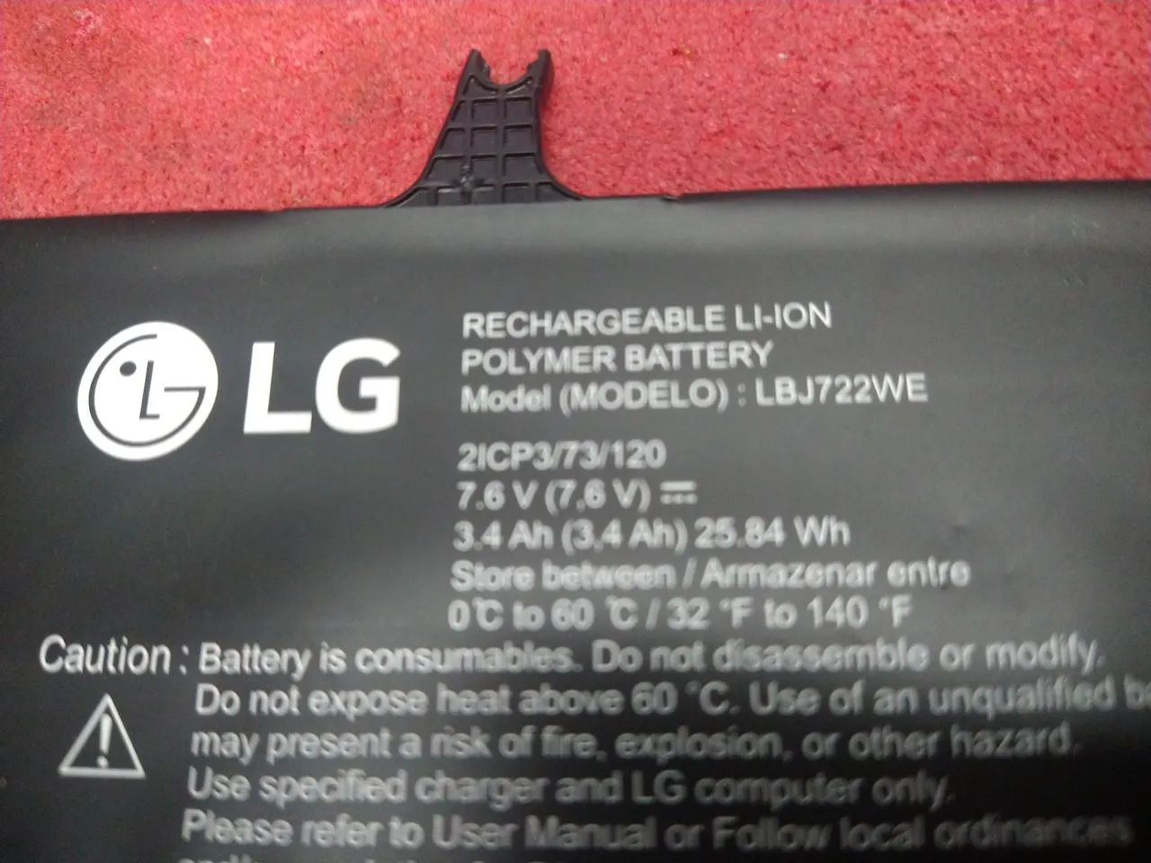 Bateria LBJ722WE PARA NOTEBOOK LG SlidePad 11T54 SlidePad 15U340 SlidePad 15UD340